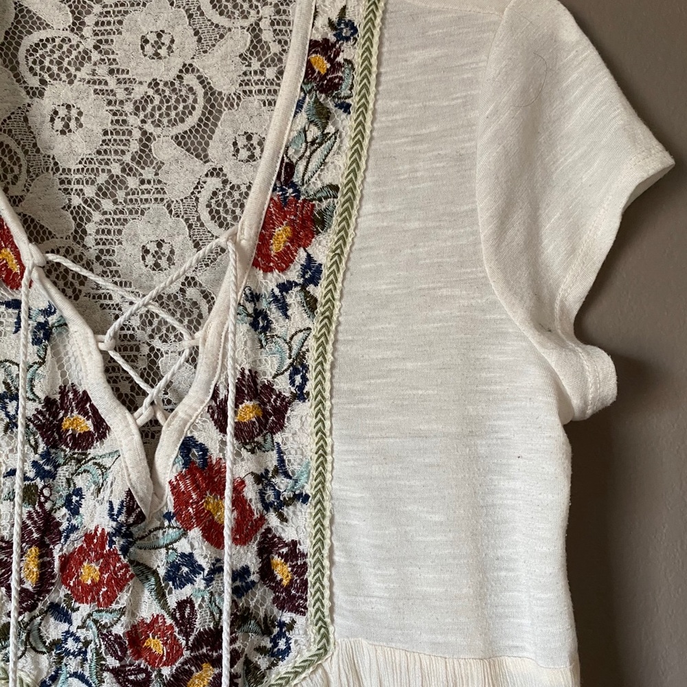 COPY - Lace Up Babydoll Flowy Top